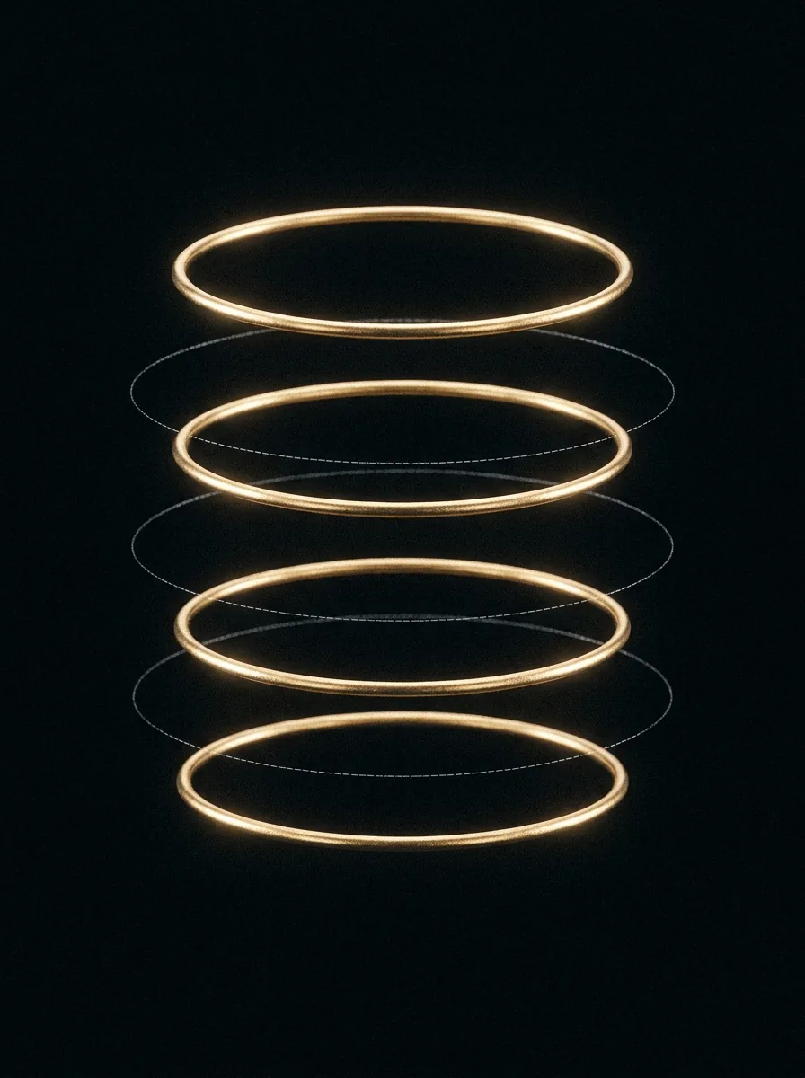 Atom Mobile system — four layers stacked around one core